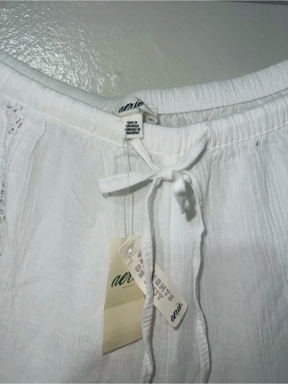 Aerie Cabana Wide Leg Pant in White - Large - Picture 7 of 7